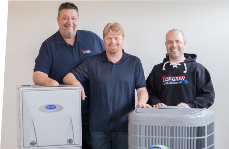 Lofgren Family Image with a Carrier Infinity Furnace and Air Conditioner
