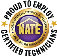 Proud to employ NATE Certified Technicians Logo